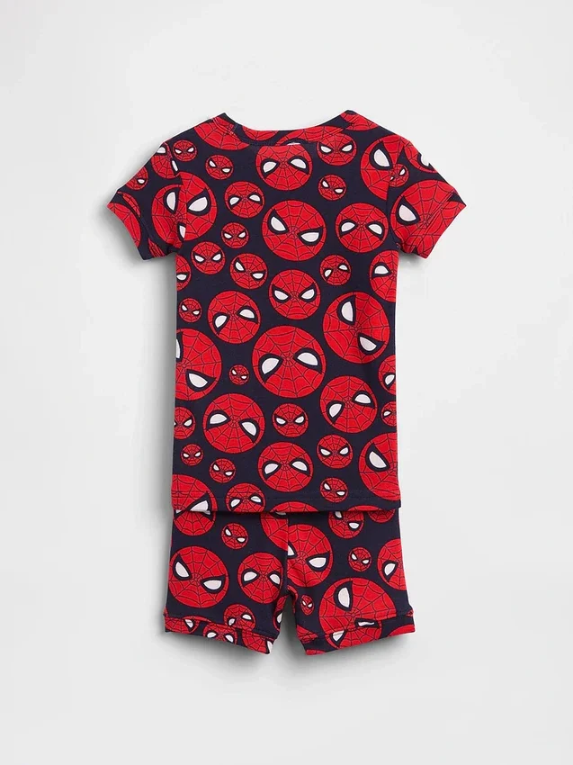 Pyjamas-set med korta Shorts i ekologisk borstad bomull från Marvel för Baby & Småbarn