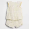 Pyjamas-set med korta shorts och volanger i återvunnet tyg med fruktmotiv för Baby & Småbarn