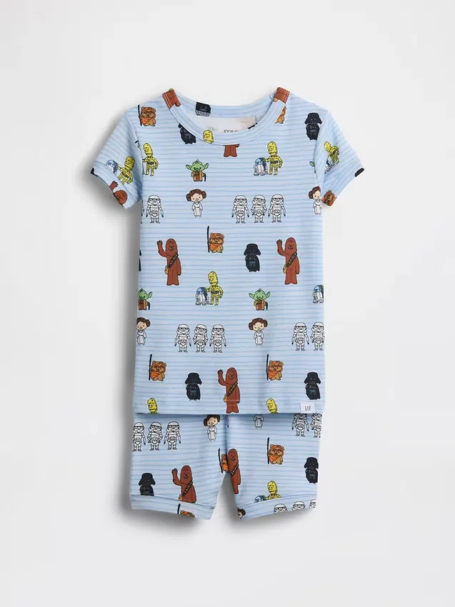 Pyjamas-Shorts i ekologisk borstad bomull med Star Wars-motiv för Baby & Småbarn