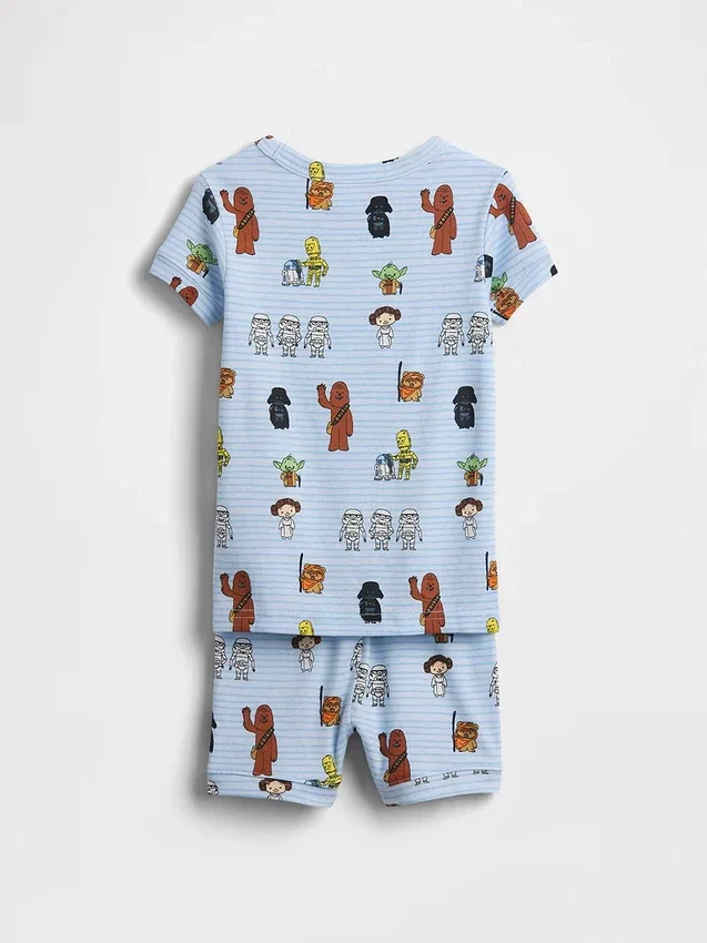 Pyjamas-Shorts i ekologisk borstad bomull med Star Wars-motiv för Baby & Småbarn