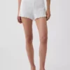 Pyjamas-Shorts i pointelle med vågig fåll
