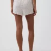 Pyjamas-Shorts i pointelle med vågig fåll