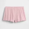 Pyjamas-Shorts i pointelle med vågig fåll