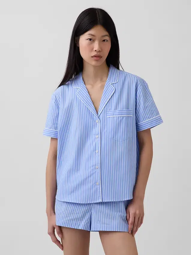 Pyjamas skjorta i poplin