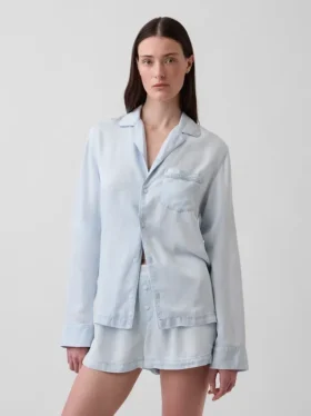 Pyjamas skjorta i poplin