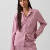 Pyjamas skjorta i poplin