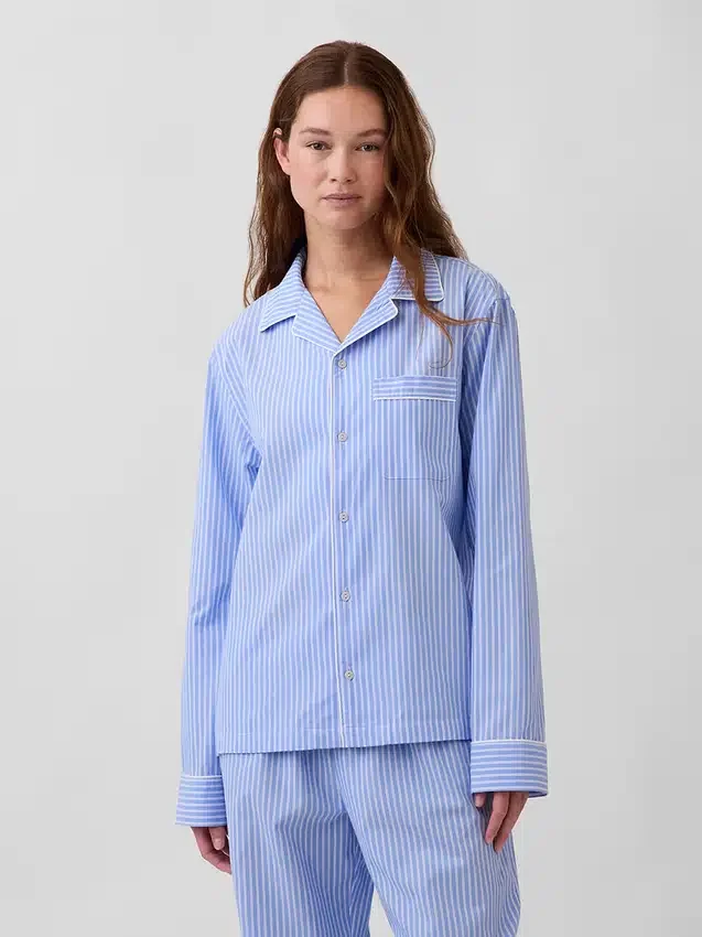 Pyjamas skjorta i poplin