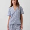 Pyjamas skjorta i poplin