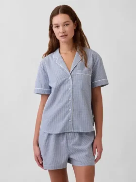 Pyjamas skjorta i poplin