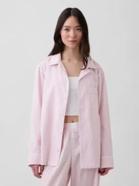 Pyjamas skjorta i poplin