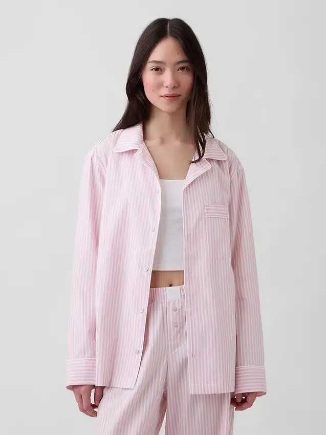 Pyjamas skjorta i poplin