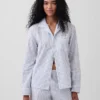 Pyjamas skjorta i poplin