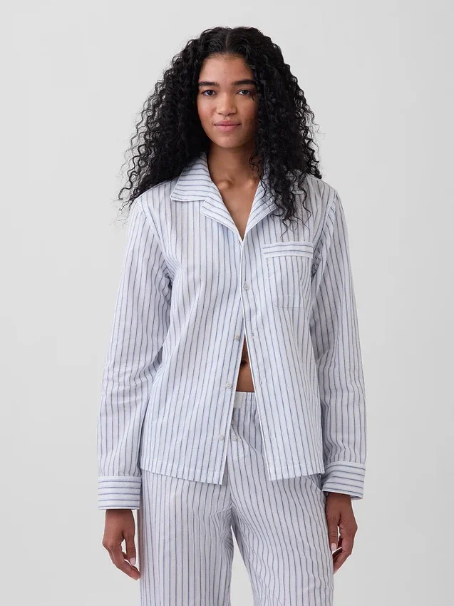 Pyjamas skjorta i poplin
