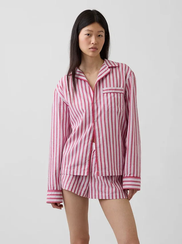 Pyjamas skjorta i poplin