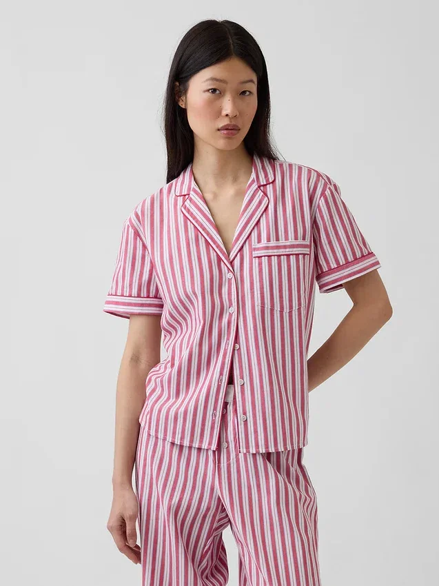 Pyjamas skjorta i poplin