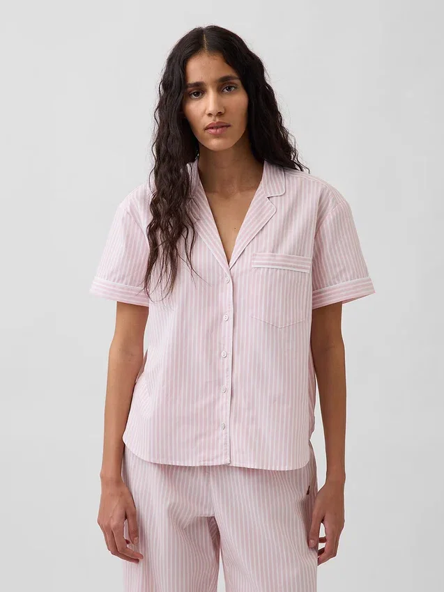 Pyjamas skjorta i poplin
