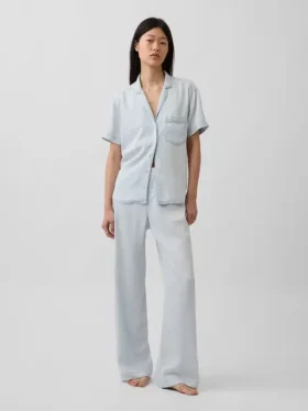 Pyjamas skjorta i poplin