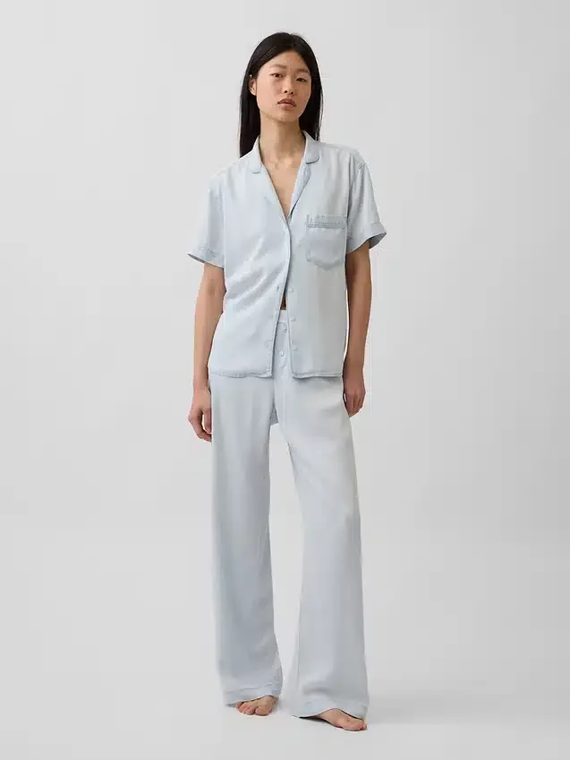Pyjamas skjorta i poplin