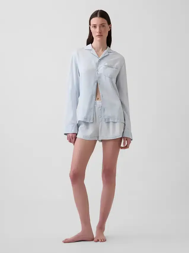 Pyjamas skjorta i poplin