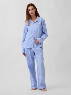 Pyjamas skjorta i poplin