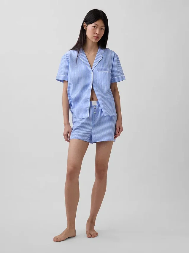 Pyjamas skjorta i poplin