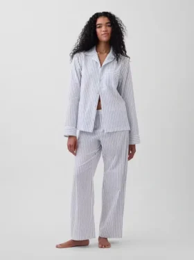 Pyjamas skjorta i poplin