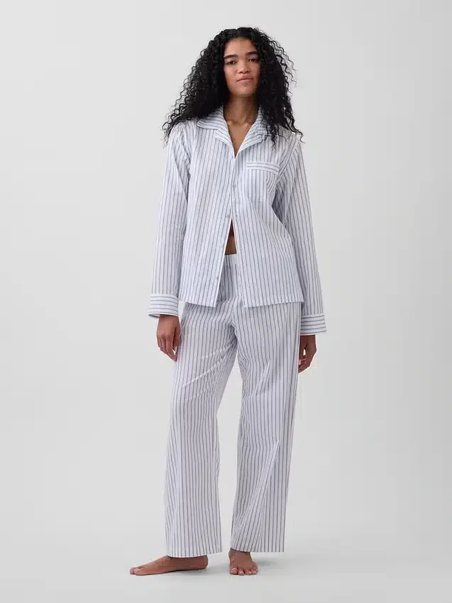 Pyjamas skjorta i poplin