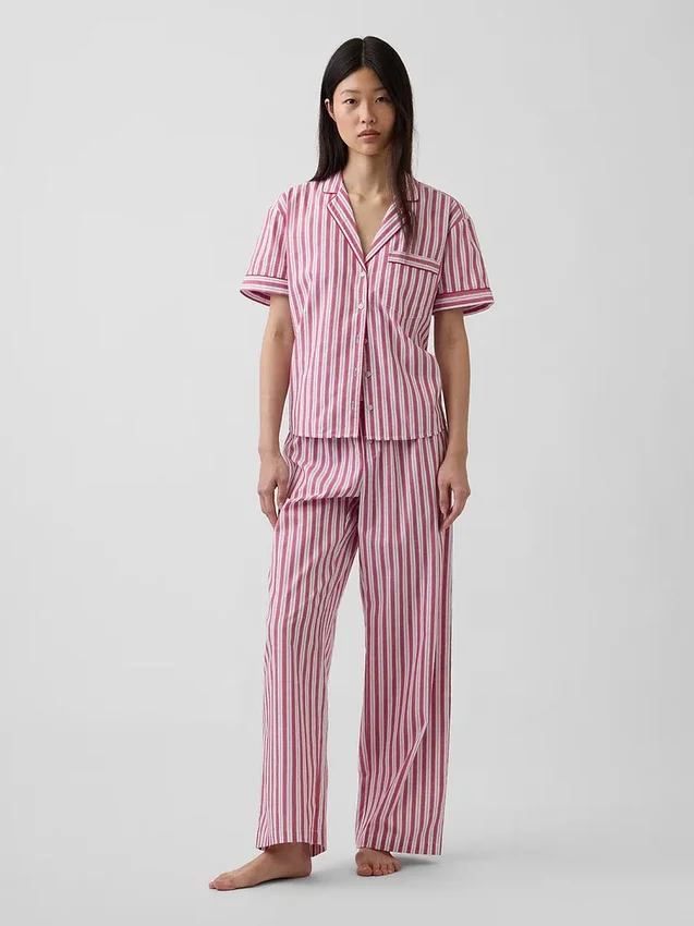 Pyjamas skjorta i poplin