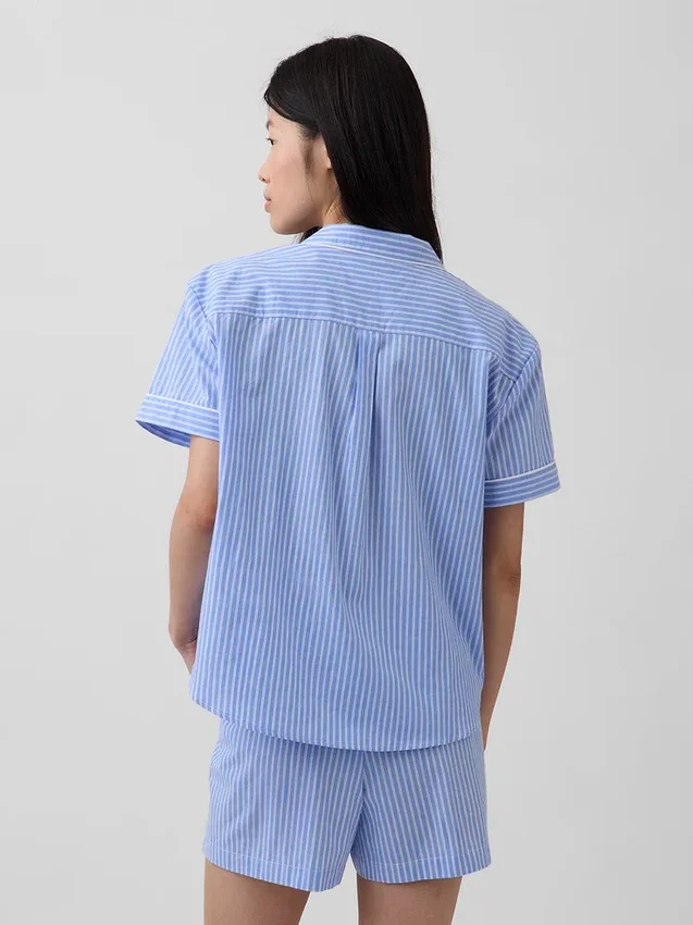 Pyjamas skjorta i poplin