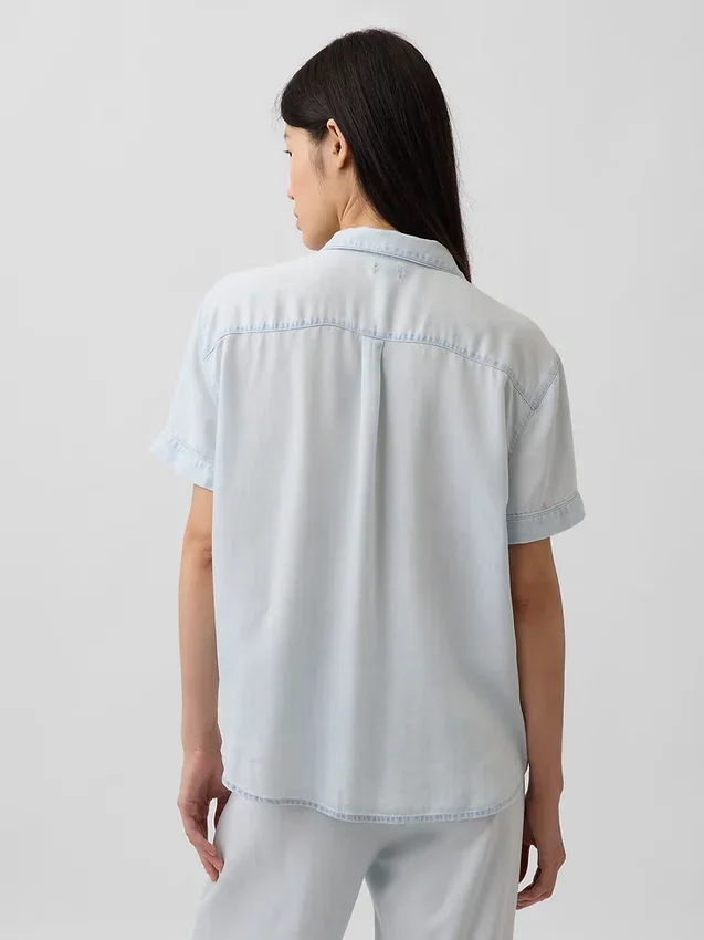 Pyjamas skjorta i poplin