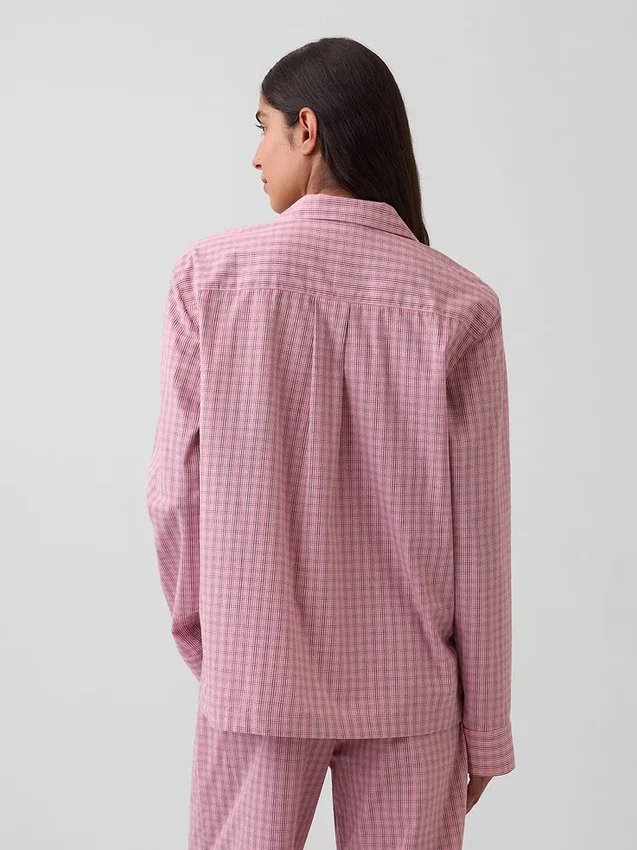 Pyjamas skjorta i poplin