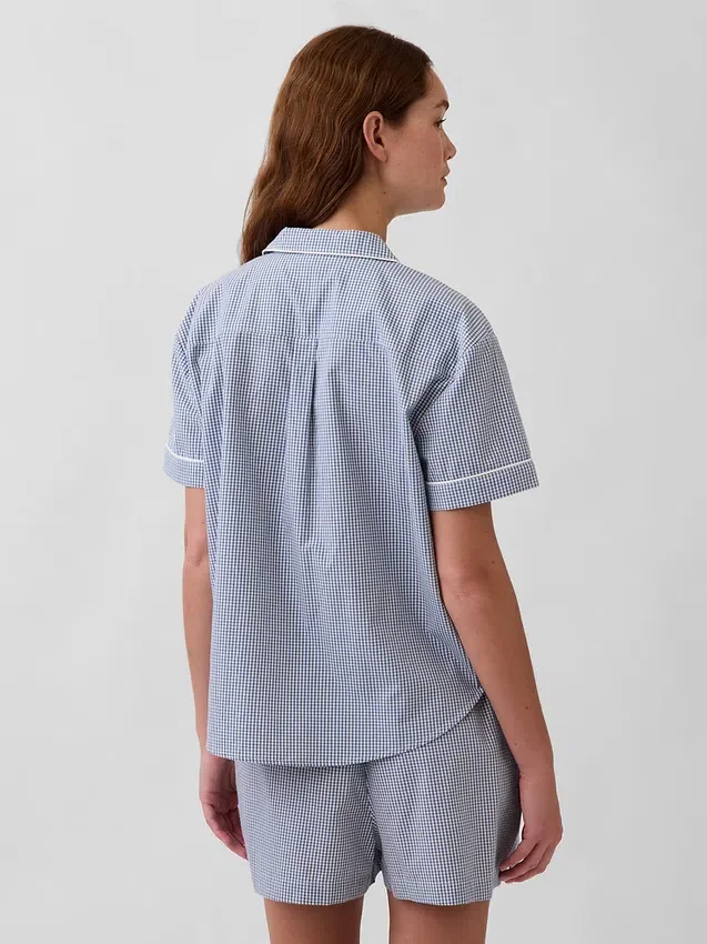 Pyjamas skjorta i poplin