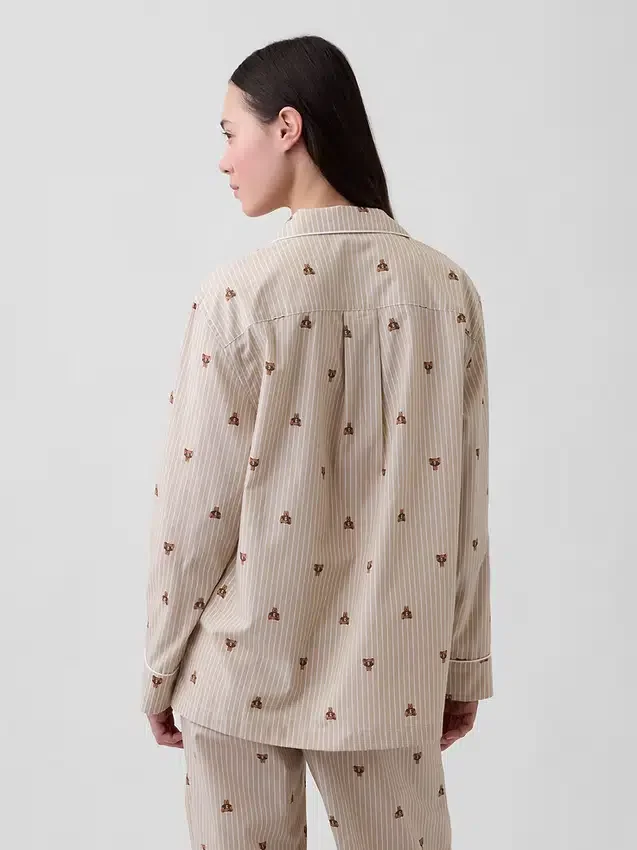 Pyjamas skjorta i poplin