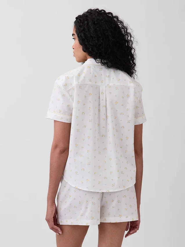 Pyjamas skjorta i poplin