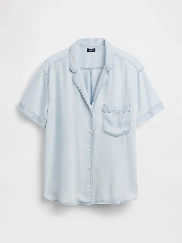 Pyjamas skjorta i poplin