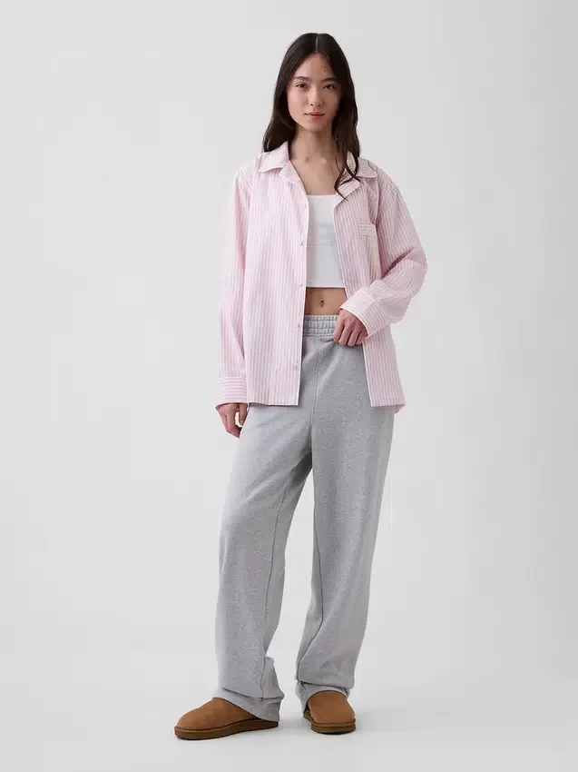Pyjamas skjorta i poplin