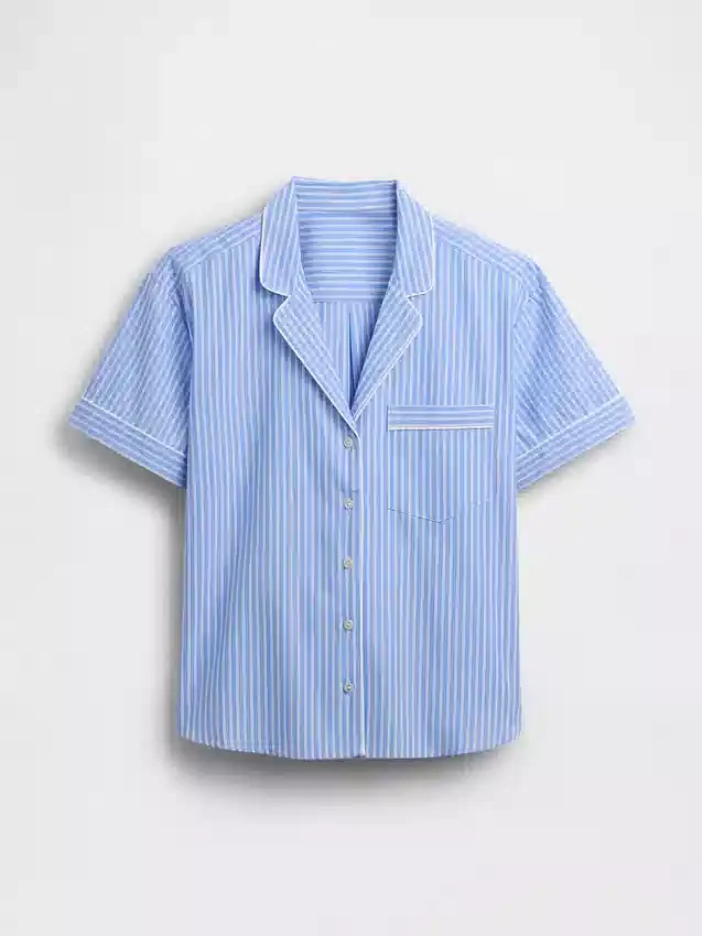 Pyjamas skjorta i poplin
