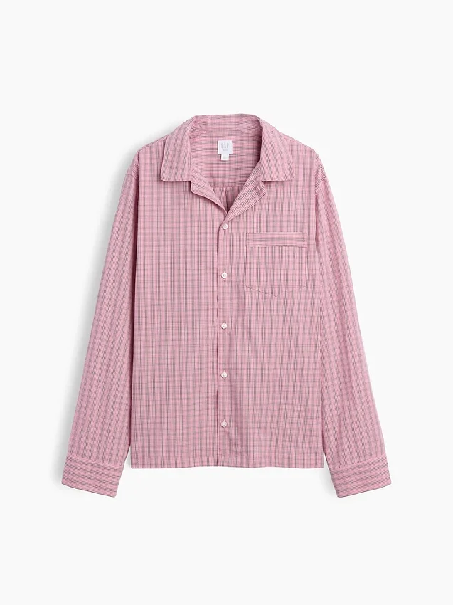 Pyjamas skjorta i poplin