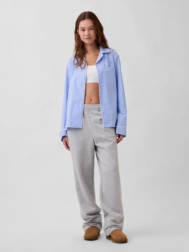 Pyjamas skjorta i poplin