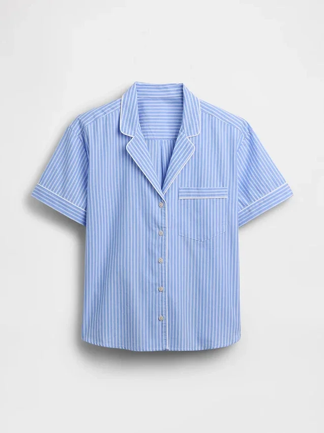 Pyjamas skjorta i poplin