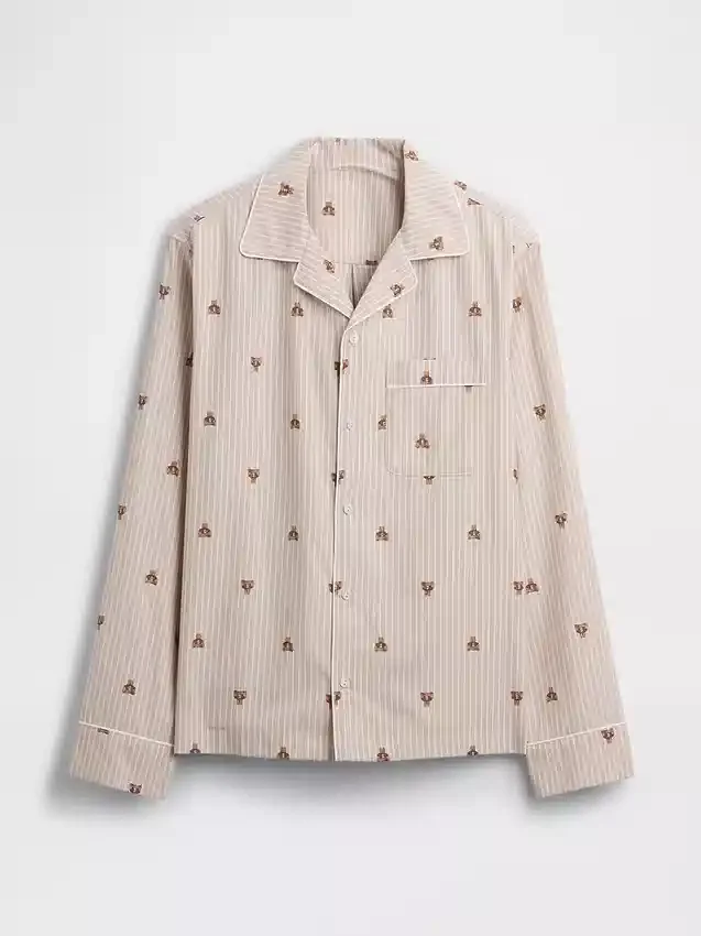 Pyjamas skjorta i poplin