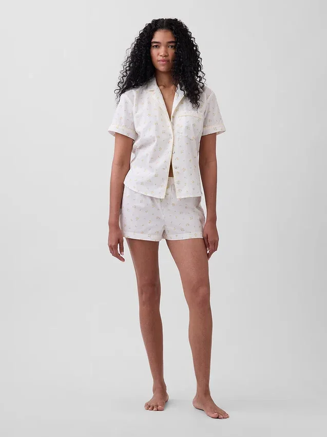 Pyjamas skjorta i poplin