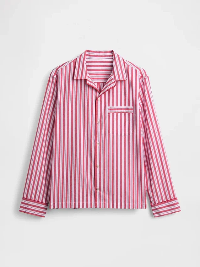 Pyjamas skjorta i poplin