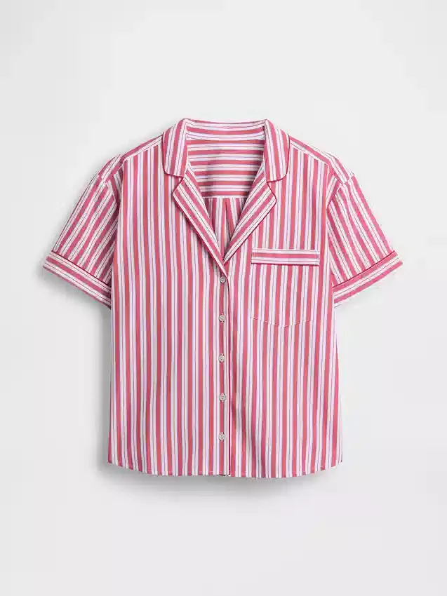 Pyjamas skjorta i poplin