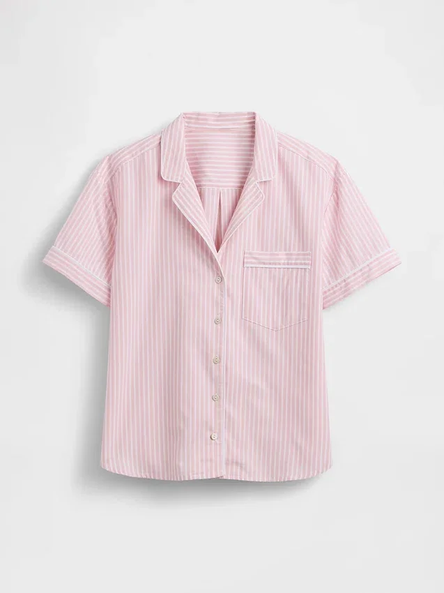 Pyjamas skjorta i poplin