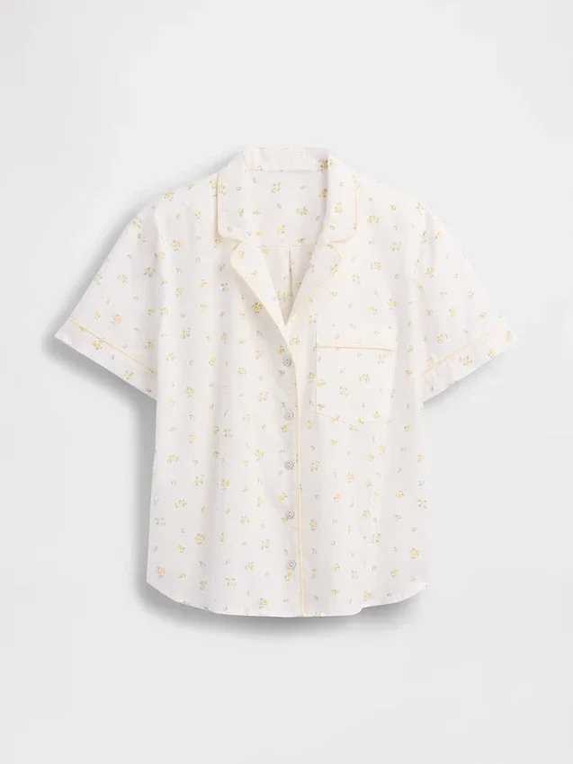 Pyjamas skjorta i poplin