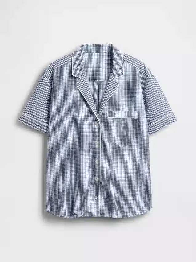 Pyjamas skjorta i poplin