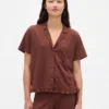 Pyjamas skjorta med volanger