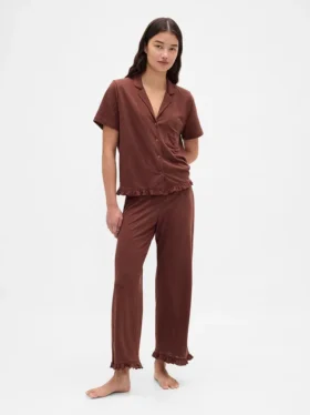 Pyjamas skjorta med volanger