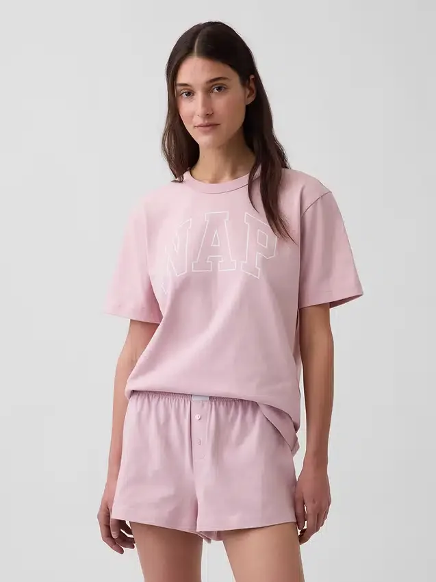 Pyjamas-T-shirt i oversized-modell med Nap-logotyp